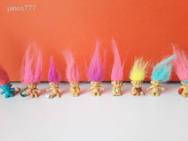Troll figura vintage baba retro Troll kabala figura 12 db-os Kulcstartó CSOMAG együtt ! EXTRA