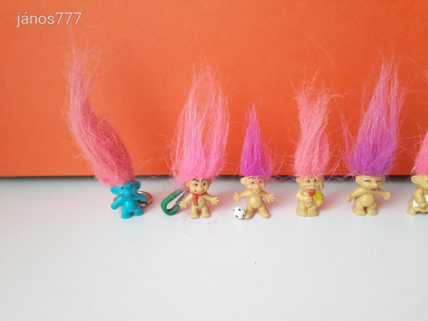 Troll figura vintage baba retro Troll kabala figura 12 db-os Kulcstartó CSOMAG együtt ! EXTRA