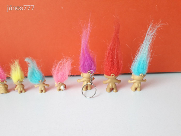 Troll figura vintage baba retro Troll kabala figura 12 db-os Kulcstartó CSOMAG együtt ! EXTRA