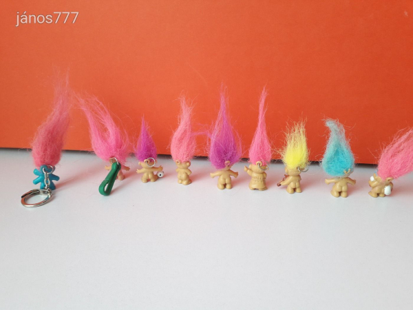 Troll figura vintage baba retro Troll kabala figura 12 db-os Kulcstartó CSOMAG együtt ! EXTRA