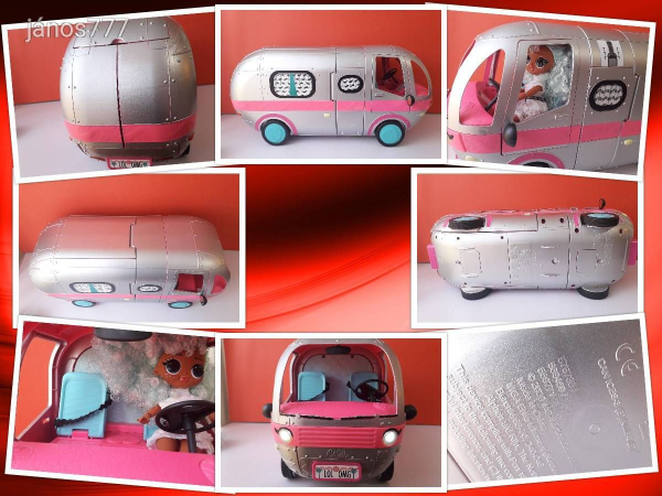 MGA L.O.L. Surprise baba óriás lakókocsi Partibusz LOL Glamper Party Bus + 17 baba /kisállat