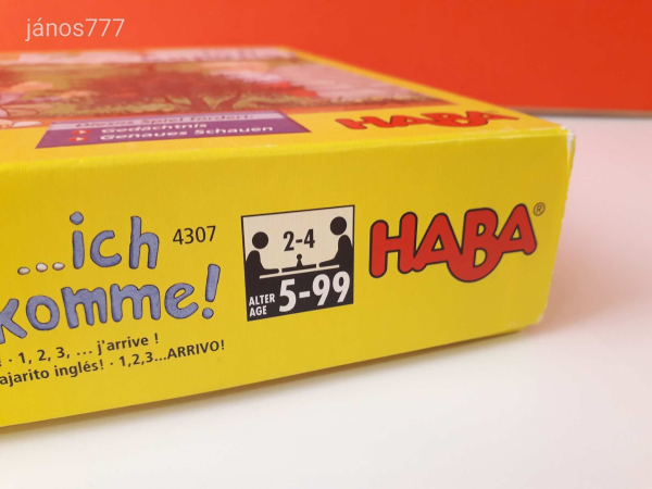 Eredeti HABA 1, 2, 3... ich komme!  1, 2, 3... jövök! társasjáték !! HABA 4307