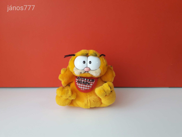 Eredeti GARFIELD cica macska plüss 20 cm-es retro vintage kabala figura ! 1981-es kiadás ! EXTRA !!