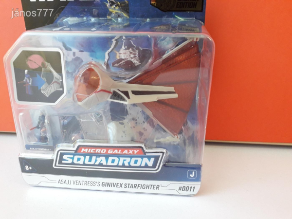 Eredeti Jazwarez Star Wars Micro Galaxy Squadron Ginivex-Class Starfighter + Asajj Ventress !!