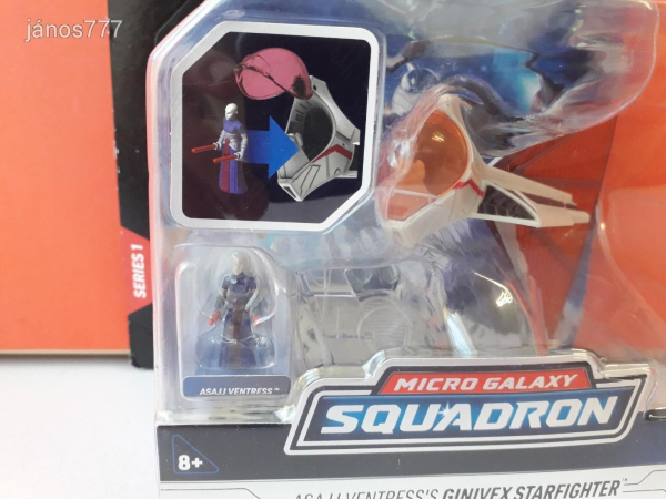 Eredeti Jazwarez Star Wars Micro Galaxy Squadron Ginivex-Class Starfighter + Asajj Ventress !!