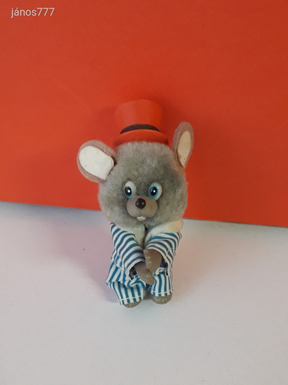 Csíptetős kezű EGÉR retro kabala figura ! 10 cm-es trafikáru játék ! EXTRA