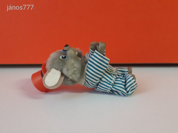 Csíptetős kezű EGÉR retro kabala figura ! 10 cm-es trafikáru játék ! EXTRA