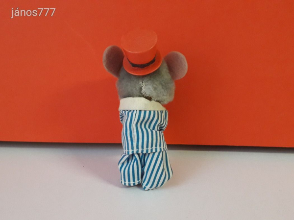 Csíptetős kezű EGÉR retro kabala figura ! 10 cm-es trafikáru játék ! EXTRA