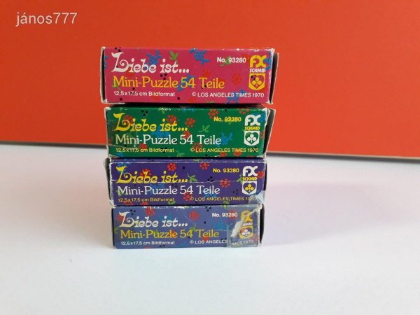 Eredeti Schmid Liebe ist... Mini-Puzzle csomag !! 4db együtt !! No.: 93280 ! 1970-es kiadás !!