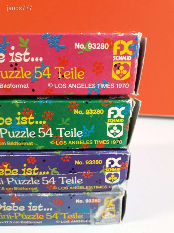 Eredeti Schmid Liebe ist... Mini-Puzzle csomag !! 4db együtt !! No.: 93280 ! 1970-es kiadás !!