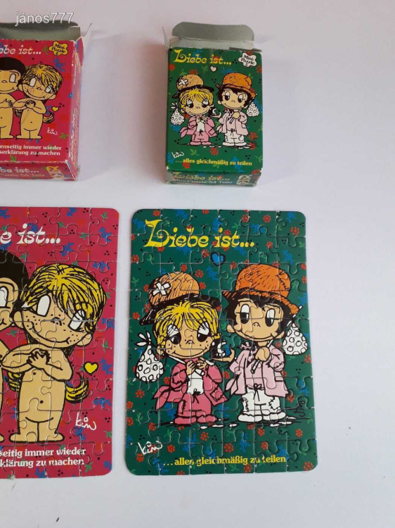 Eredeti Schmid Liebe ist... Mini-Puzzle csomag !! 4db együtt !! No.: 93280 ! 1970-es kiadás !!