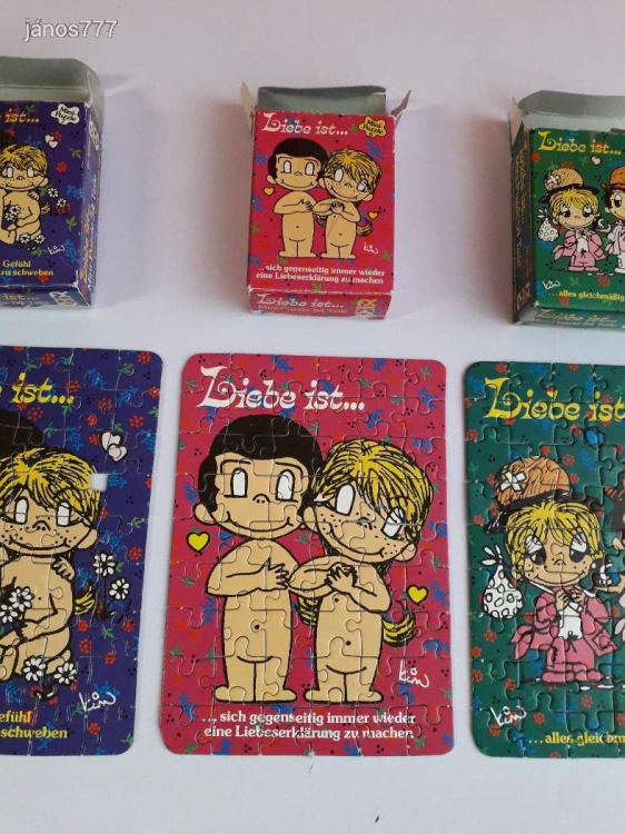 Eredeti Schmid Liebe ist... Mini-Puzzle csomag !! 4db együtt !! No.: 93280 ! 1970-es kiadás !!