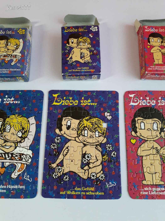 Eredeti Schmid Liebe ist... Mini-Puzzle csomag !! 4db együtt !! No.: 93280 ! 1970-es kiadás !!