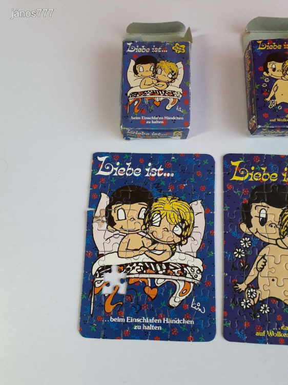 Eredeti Schmid Liebe ist... Mini-Puzzle csomag !! 4db együtt !! No.: 93280 ! 1970-es kiadás !!