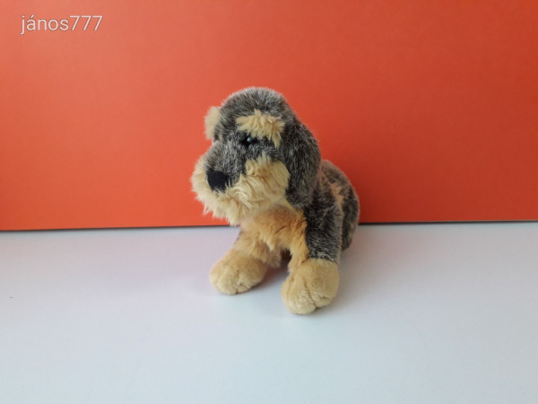 Szálkás szőrű TACSI Kutya DRÓTSZŐRŰ TACSKÓ plüss kutyus kabala figura 27 cm EXTRA ! ÉLETHŰ !!