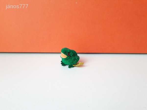 Eredeti STEIFF BÉKA antik vintage MINI kabala figura Breki 1960-as évek Steiff Pompom Frog 7180/05