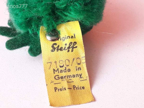 Eredeti STEIFF BÉKA antik vintage MINI kabala figura Breki 1960-as évek Steiff Pompom Frog 7180/05
