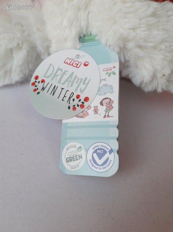 Eredeti NICI RÓKA plüss kabala figura ! 20 cm-es Nici GREEN Dreamy winter HÓRÓKA plüssfigura