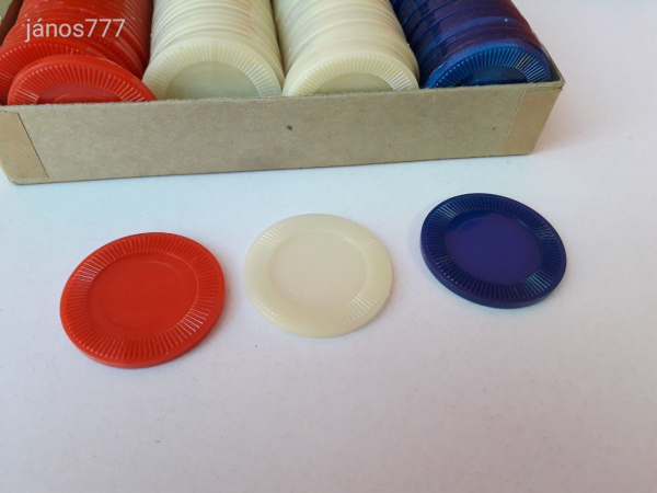 Eredeti Pleasantime Deluxe Poker Chips Vintage 1963  !! 100db póker zseton eredeti dobozában !!!