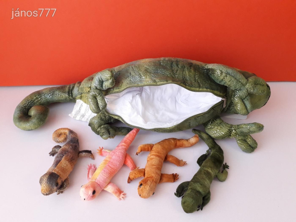Eredeti MorisMos KAMÉLEON plüss kabala figura 63 cm-es plüssfigura + 4 kicsi !!! EXTRA !!!