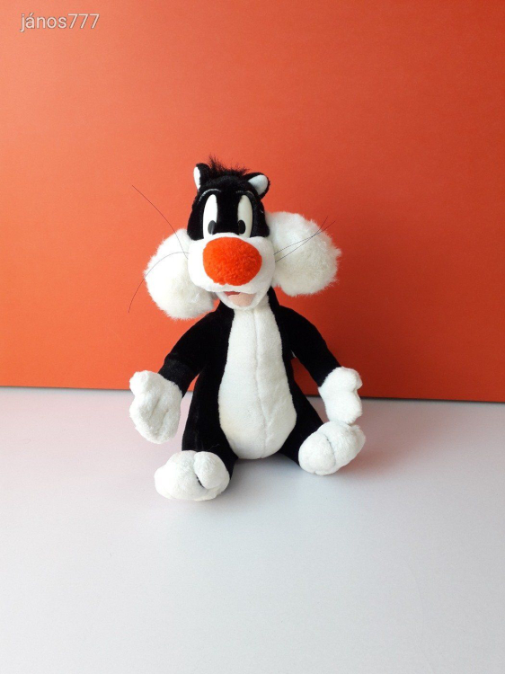 Eredeti LOONEY TUNES Sylvester macska plüss cica 30cm kabala figura Bolondos Dallamok mese szereplő