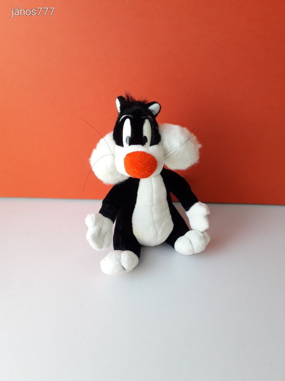 Eredeti LOONEY TUNES Sylvester macska plüss cica 30cm kabala figura Bolondos Dallamok mese szereplő