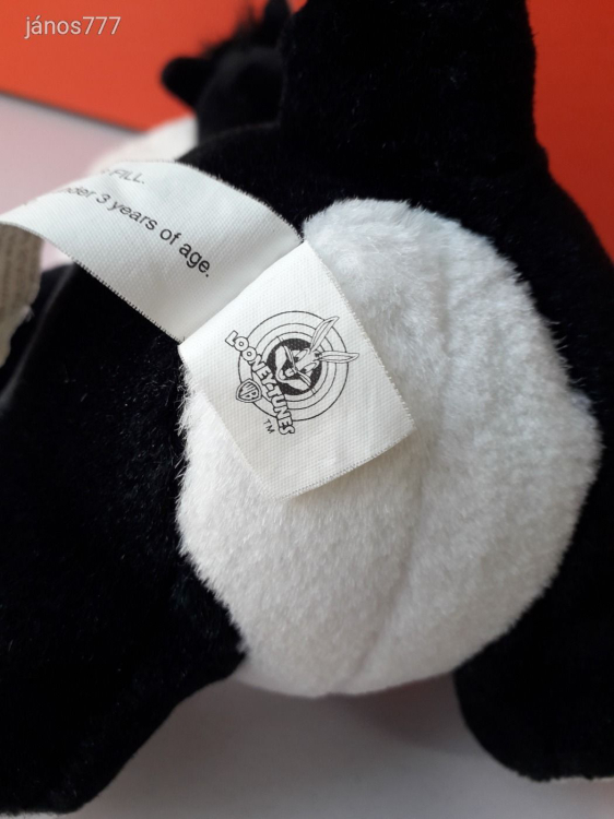 Eredeti LOONEY TUNES Sylvester macska plüss cica 30cm kabala figura Bolondos Dallamok mese szereplő