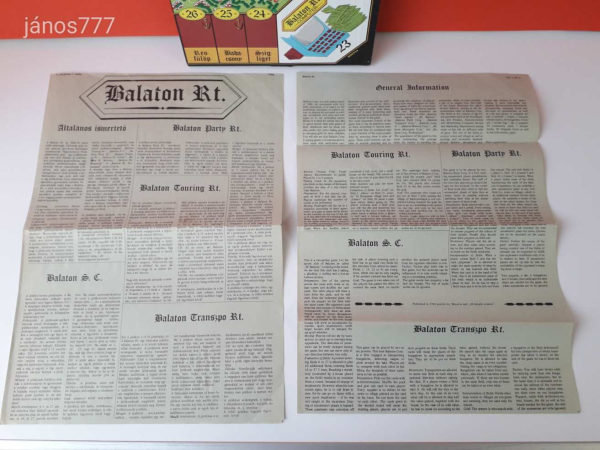 Eredeti Minerva BALATON RT. retro társasjáték !! 1986-os kiadás !! EXTRA !!