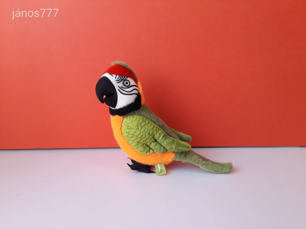 Eredeti Mömax reklám PAPAGÁJ plüss madár kabala figura 26 cm-es plüssfigura ! ÉLETHŰ !!