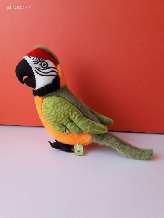 Eredeti Mömax reklám PAPAGÁJ plüss madár kabala figura 26 cm-es plüssfigura ! ÉLETHŰ !!