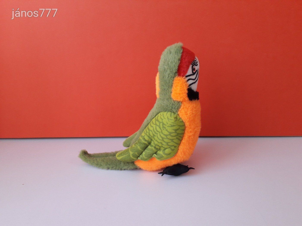 Eredeti Mömax reklám PAPAGÁJ plüss madár kabala figura 26 cm-es plüssfigura ! ÉLETHŰ !!