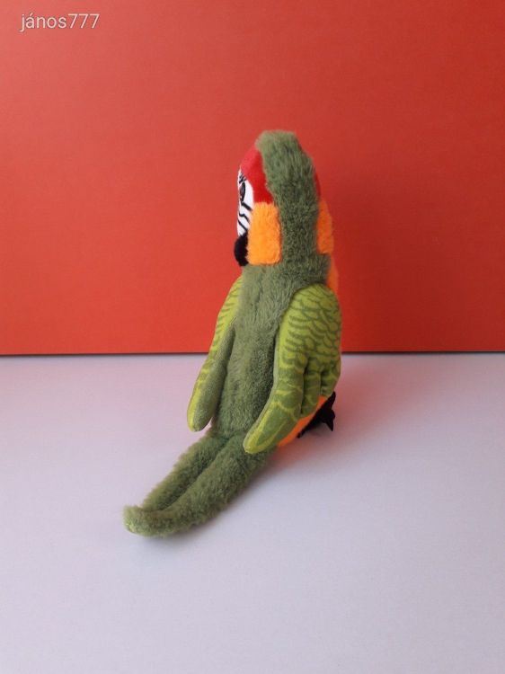 Eredeti Mömax reklám PAPAGÁJ plüss madár kabala figura 26 cm-es plüssfigura ! ÉLETHŰ !!