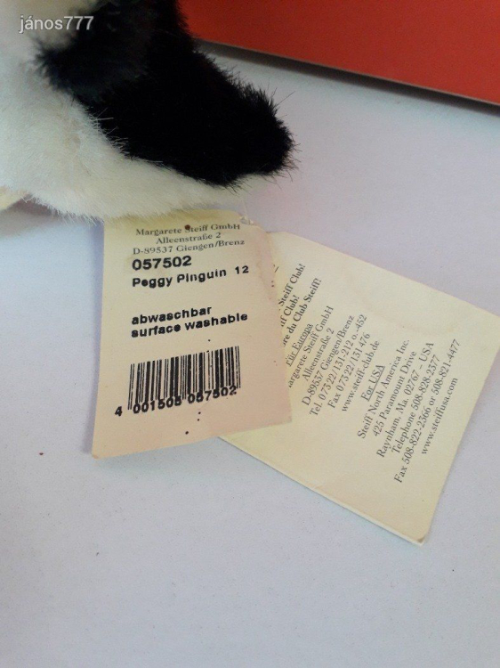 Eredeti STEIFF pingvin kabala figura !! 15 cm-es plüssfigura !!! EXTRA !!