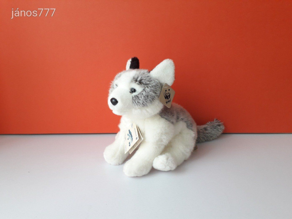 Eredeti WWF HUSKY kutya plüss 33 cm-es kutyus kabala figura !! EXTRA !! ÉLETHŰ !!