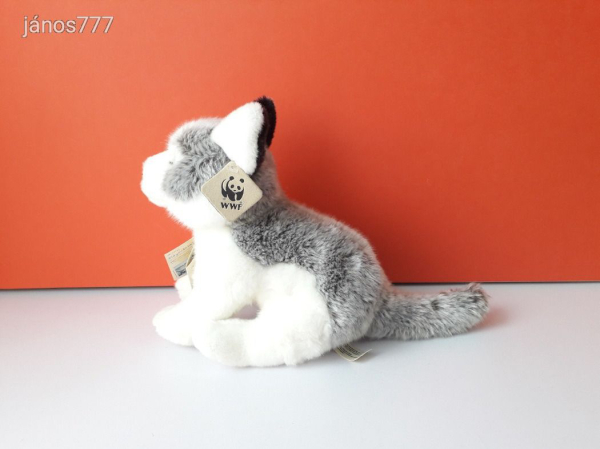 Eredeti WWF HUSKY kutya plüss 33 cm-es kutyus kabala figura !! EXTRA !! ÉLETHŰ !!