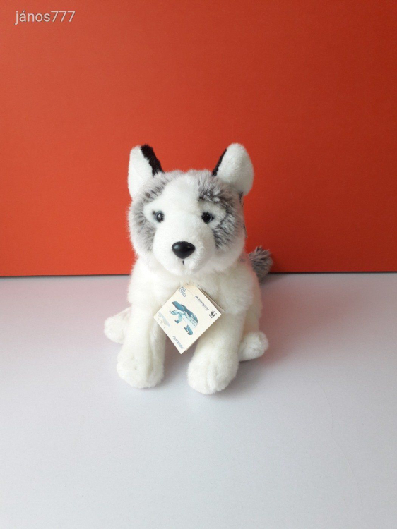 Eredeti WWF HUSKY kutya plüss 33 cm-es kutyus kabala figura !! EXTRA !! ÉLETHŰ !!