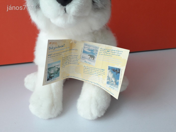 Eredeti WWF HUSKY kutya plüss 33 cm-es kutyus kabala figura !! EXTRA !! ÉLETHŰ !!