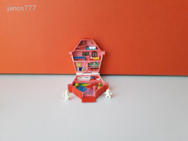 Puppy dog house vintage Polly Pocket szerű retro játéktér 2 figurával ! EXTRA