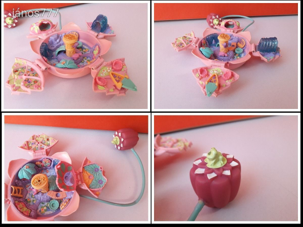 Bluebird 1996 Polly Pocket szökőkút varázslatos Liliom vintage szelence retro játéktér 4 figurával !