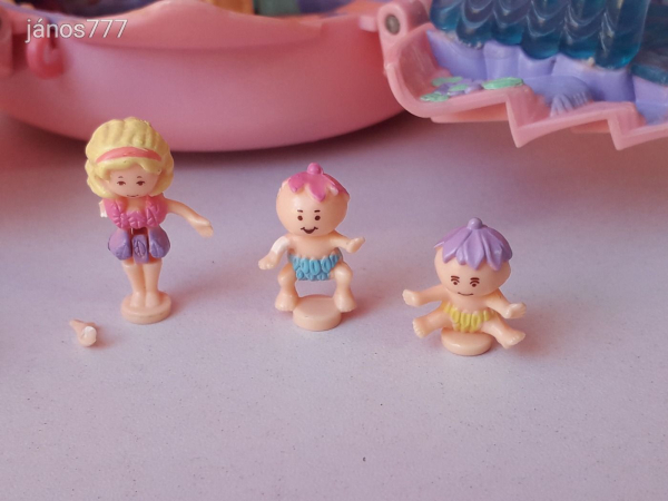 Bluebird 1996 Polly Pocket szökőkút varázslatos Liliom vintage szelence retro játéktér 4 figurával !