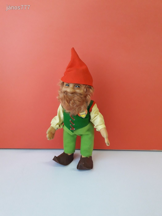 Eredeti STEIFF LUCKI törpe antik MANÓ 30 cm-es öreg apó kabala figura ! Címkés ! EXTRA !!
