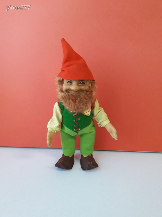Eredeti STEIFF LUCKI törpe antik MANÓ 30 cm-es öreg apó kabala figura ! Címkés ! EXTRA !!