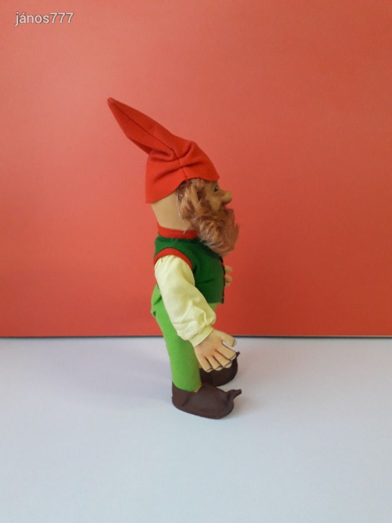 Eredeti STEIFF LUCKI törpe antik MANÓ 30 cm-es öreg apó kabala figura ! Címkés ! EXTRA !!