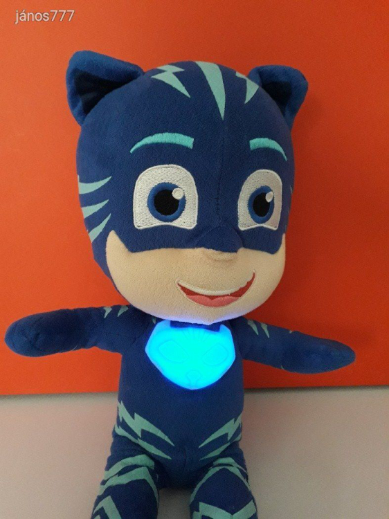 PJ MASKS Pizsihősök mese MACSKA 38 cm-es plüss kabala figura ! Éneklő - zenélő - világító EXTRA