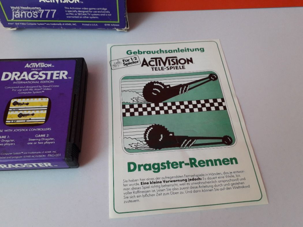 Eredeti Activision ATARI DRAGSTER konzol játék !! Dobozos !!