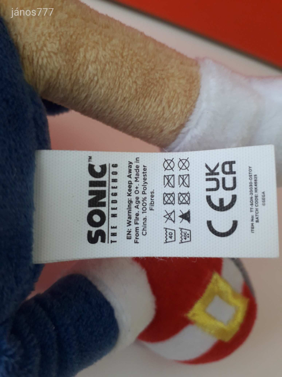 Eredeti SONIC figura plüss Sonic the Hedgehog plüss kabala figura 30 cm-es !!!! EXTRA !!!