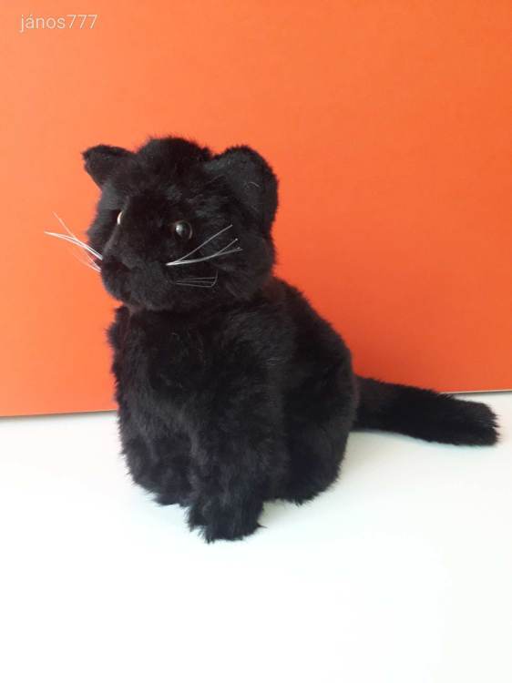Fekete MACSKA plüss kabala figura 26 cm-es CICA plüssfigura EXTRA ! ÉLETHŰ