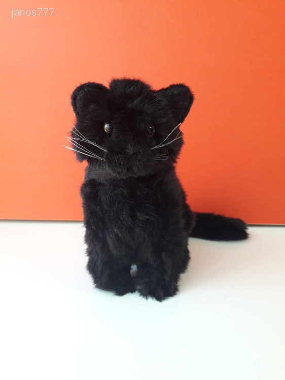 Fekete MACSKA plüss kabala figura 26 cm-es CICA plüssfigura EXTRA ! ÉLETHŰ
