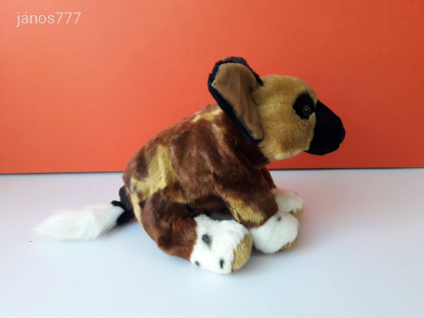 Eredeti Wild Republic HIÉNA plüss ritkaság 25 cm-es afrikai vadkutya kabala figura ! ÉLETHŰ !!