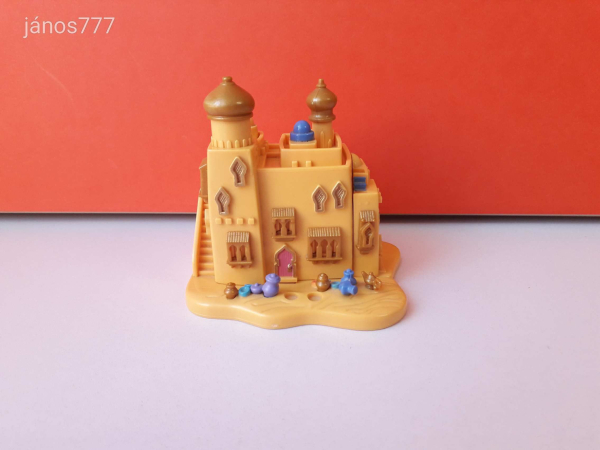 Eredeti Bluebird 1995 Polly Pocket Disney ALADDIN ház figurákkal Agrabah piac retro játéktér ! EXTRA